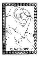 A coloring page of the hunchback of notre dame